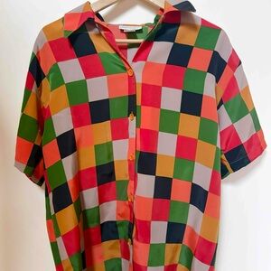 Retro Impressions Multicolor Checkered Button Down Shirt